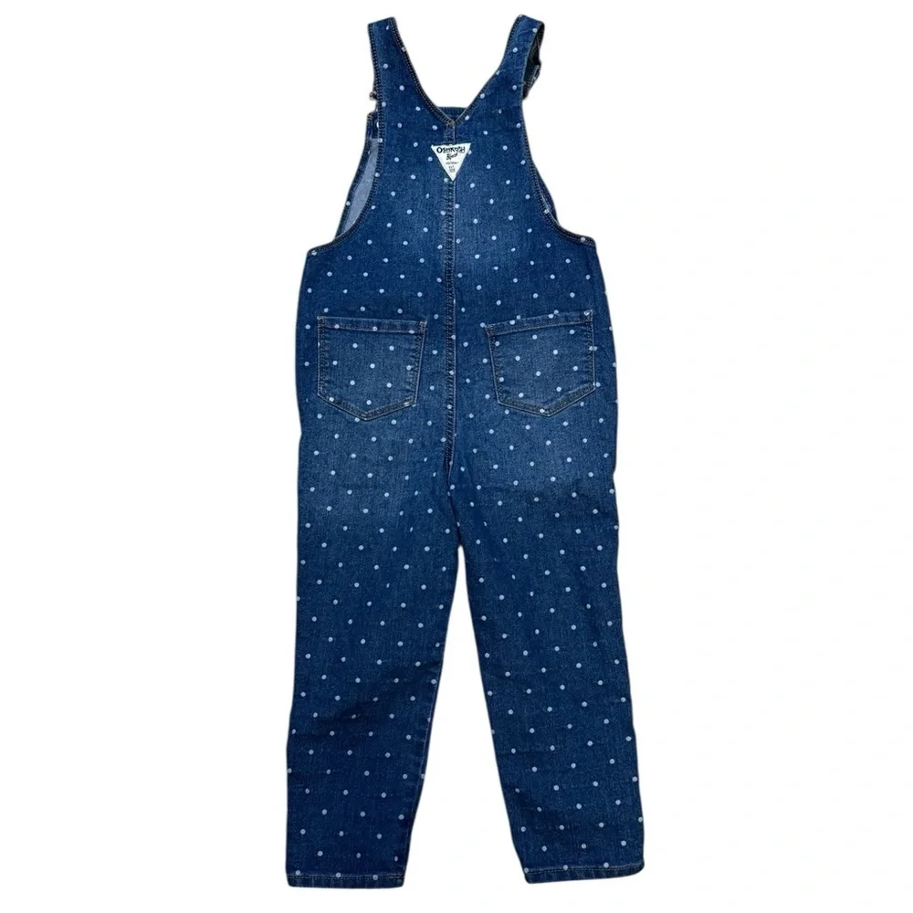Vintage Oshkosh B'gosh Overalls Vestbak Denim Jeans Polka Dot Size 5T Boys Girls